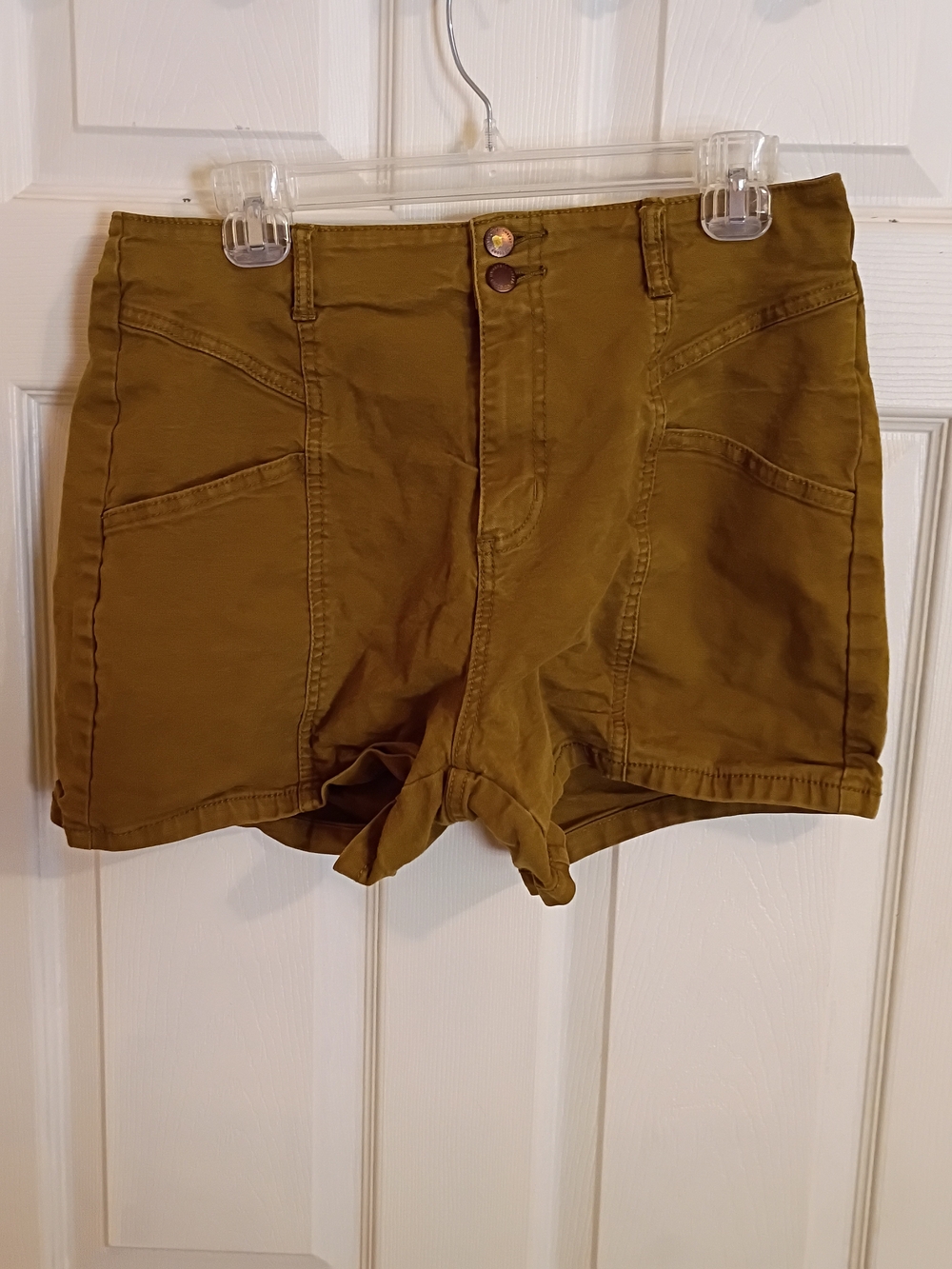 Universal Thread High-Rise Olive Green Cotton-Blend Shorts 12